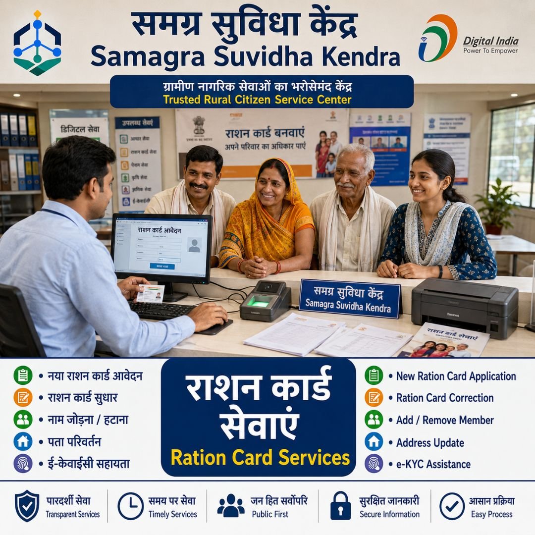 Ration Card Services | राशन कार्ड सेवा – Apply, Correction & Update Online